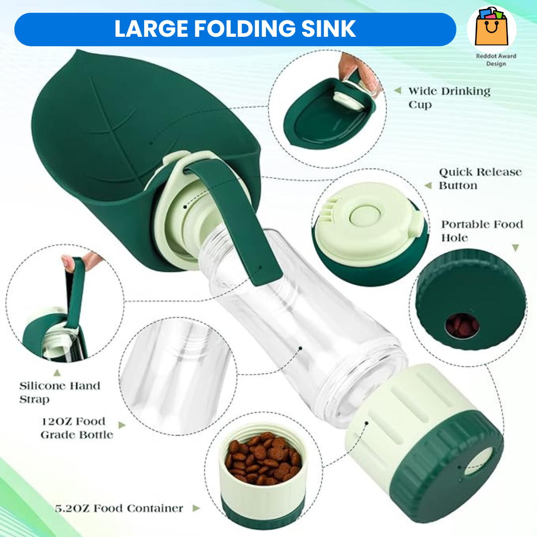 PawsHydrate No-Waste Water Bottle
